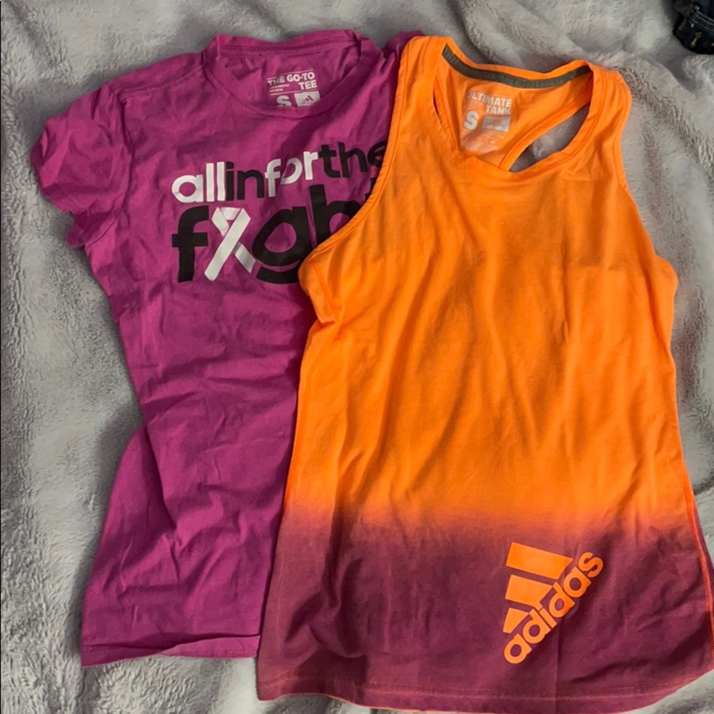 Adidas Pink All in for the fight go-to tee small